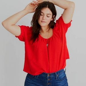 Madewell Ribbed Peasant Top Feminine Boho Romantic Cottagecore Blouse New 🇺🇦